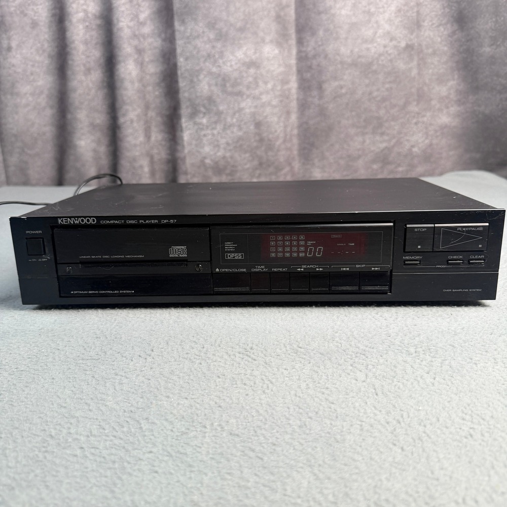 Kenwood DP-57 Compact Disc Player Vintage 1988 Black Hi-Fi Stereo CD Component